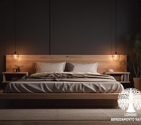 letto contenitore sospeso in legno massello naturale letto contenitore sospeso in legno massello naturale